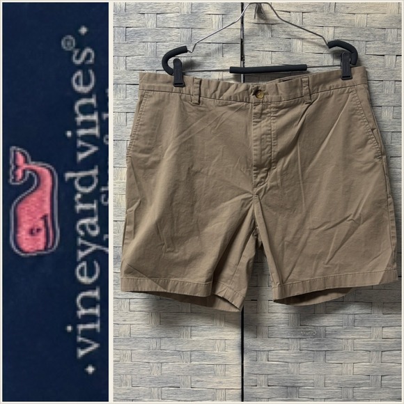 Vineyard Vines Men's Chino Short Flat Front Pockets Beige 38 - Picture 1 of 5